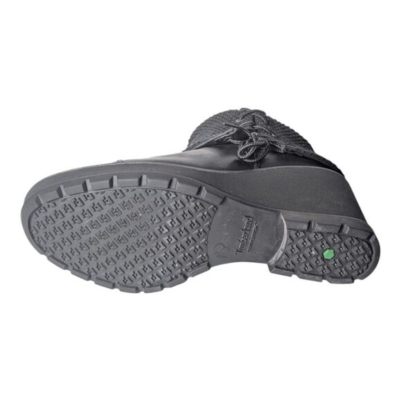 TIMBERLAND Kelli's Black Leather Fold Down Wedge Boot Size 8.5 - Picture 8 of 9